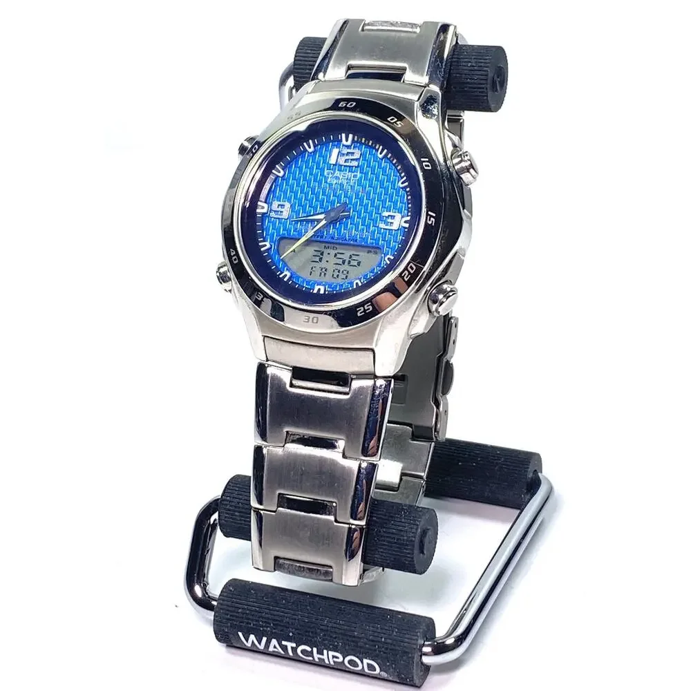 Casio Edifice EF-S12D-2AVDF Dress Watch Tough Solar Men 40.6mm WR 100m Dual Time